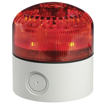 RS PRO Red LED Beacon, 12 → 24 V ac/dc, IP65, Base Mount, 100dB at 1 Metre