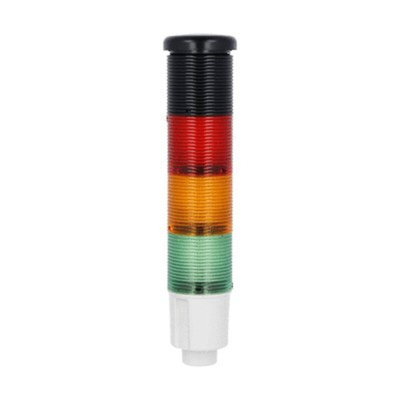 Lovato 8TL4 Series Green, Orange, Red Electronic Sounder Signal Tower, 3 Lights, 24 V dc, Built-In