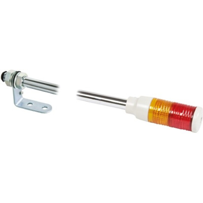 Schneider Electric Harmony XVC4 Series Red/Amber Signal Tower, 2 Lights, 24 V ac/dc, Tube Mount
