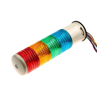 Schneider Electric Harmony XVC6 Series Red/Green/Amber/Blue Buzzer Signal Tower, 4 Lights, 24 V ac/dc, Surface Mount