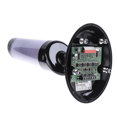Werma Kompakt Series Clear Buzzer Signal Tower, 3 Lights, 24 V dc, Base Mount