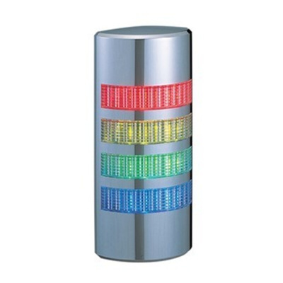Patlite WE Series Clear Buzzer Signal Tower, 4 Lights, 24 V ac/dc, Wall Mount