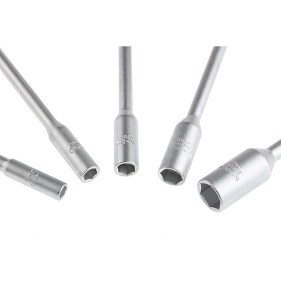 RS PRO Hex Nut Driver Set, 6 mm, 7 mm, 8 mm, 10 mm, 13 mm Tip, 125 mm Blade, 225 (6 mm C-PLUS Nut Driver) mm, 235 (10