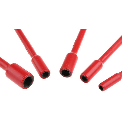 Wiha Hexagon Nut Driver Set, 5.5 mm, 7 mm, 8 mm, 10 mm, 13 mm Tip, 125 (00856) mm, 125 (00858) mm, 125 (00859) mm, 125