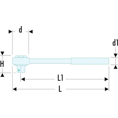 Facom Socket Wrench, 262 mm Overall