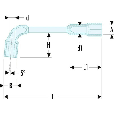 Facom Tubular Box Spanner Set, 330 mm Overall