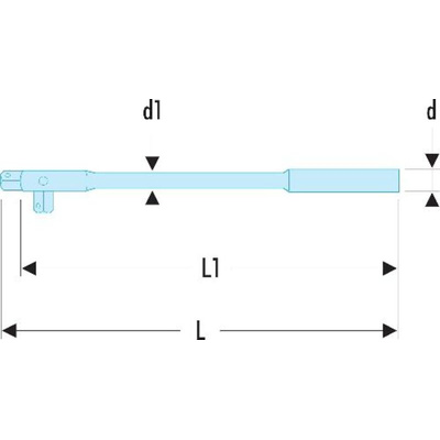 Facom Square Socket Bar, 1/2 in Tip, 410 mm Overall