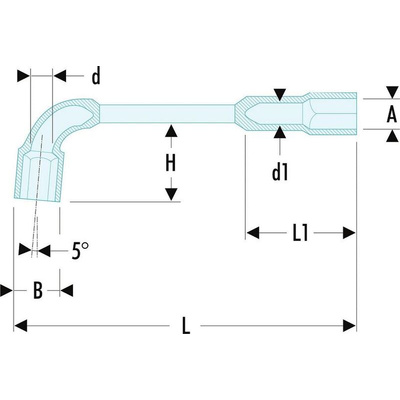 Facom Hex Tubular Box Spanner Set, 33 mm Tip, 340 mm Overall