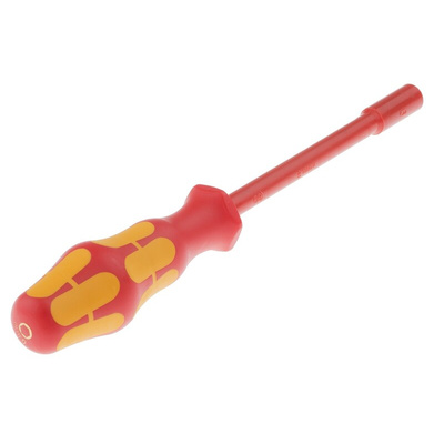 Wera Hexagon Nut Driver, 6 mm Tip, VDE/1000V, 125 mm Blade, 223 mm Overall