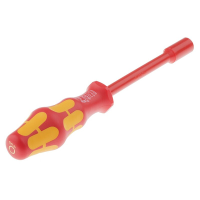 Wera Hexagon Nut Driver, 9 mm Tip, VDE/1000V, 125 mm Blade, 230 mm Overall