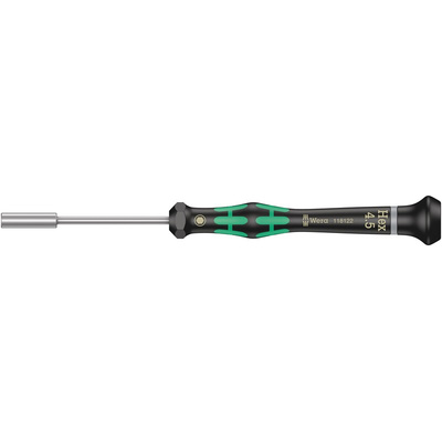 Wera Hexagon Nut Driver, 4.5 mm Tip, 60 mm Blade, 157 mm Overall