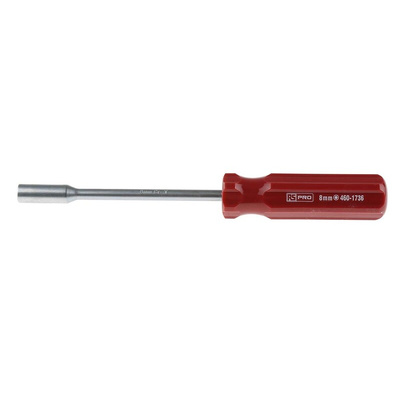 RS PRO Hexagon Nut Driver, 8 mm Tip, 125 mm Blade, 226 mm Overall