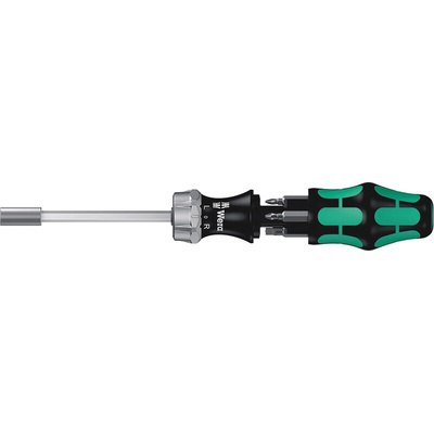 Wera Hexagon Nut Driver, 1 x 5.5 mm; 1.2 x 6.5 mm; PH1, PH2; PZ1; PZ2 Tip, 89 mm Blade