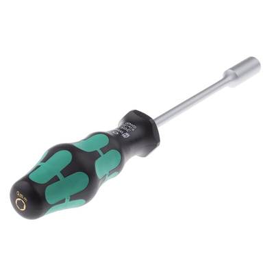 Wera Hexagon Nut Driver, 9 mm Tip, 125 mm Blade, 230 mm Overall