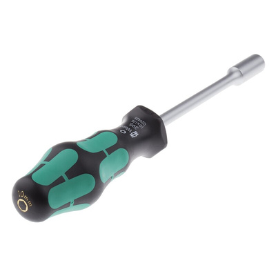Wera Hexagon Nut Driver, 10 mm Tip, 125 mm Blade, 237 mm Overall