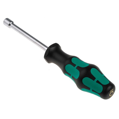 Wera Hexagon Nut Driver, 7 mm Tip, 90 mm Blade, 195 mm Overall