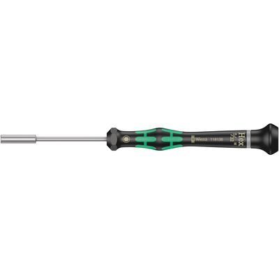 Wera Hexagon Nut Driver, 5/32 in Tip, 60 mm Blade, 157 mm Overall