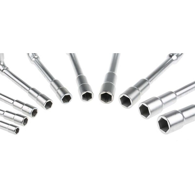 Facom Hex Tubular Box Spanner Set, 10 Pieces, 8 → 19 mm Tip
