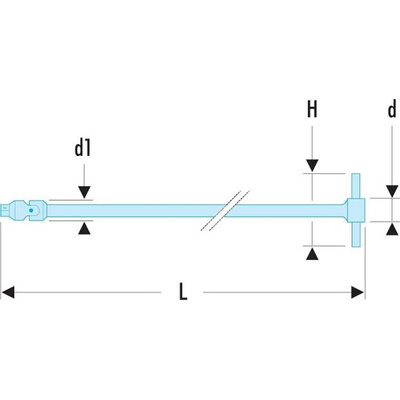 Facom 1/2 in Square T-Handle, 495 mm Overall