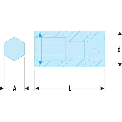 Facom 1/4 in Square, 22 mm Overall
