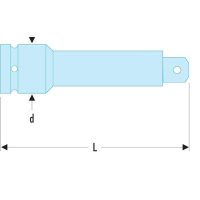 Facom NS.210 1/2 in Square Extension, 75 mm Overall