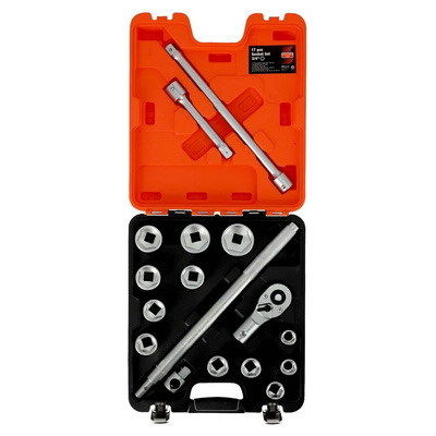 Bahco 17-Piece Metric 3/4 in Standard Socket Set with Ratchet, 6 point