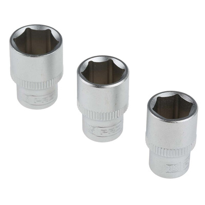 RS PRO 12-Piece Metric 1/4 in Standard Socket Set , 6 point