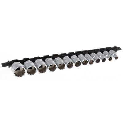 RS PRO 13-Piece Metric 3/8 in Standard Socket Set , 12 point