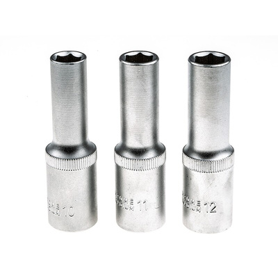 RS PRO 13-Piece Metric 1/2 in Deep Socket Set , 6 point