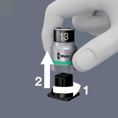 Wera 13-Piece Metric 1/2 in Standard Socket Set with Ratchet, 6 point