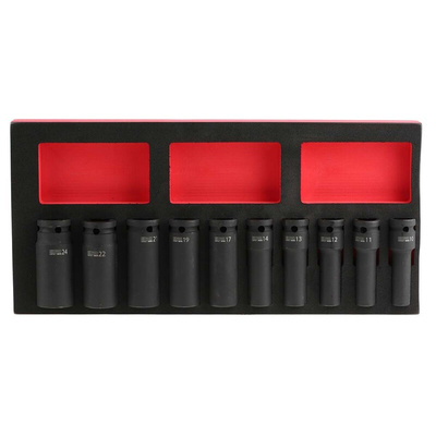 RS PRO 10-Piece Metric 1/2 in Impact Socket Set , 6 point
