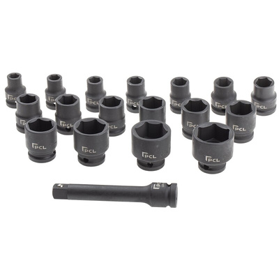 RS PRO 18-Piece Metric 1/2 in Deep Impact Socket Set , 6 point