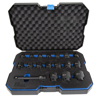 RS PRO 18-Piece Metric 1/2 in Deep Impact Socket Set , 6 point