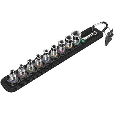 Wera 12-Piece Metric 1/4 in Standard Socket Set , 6 point