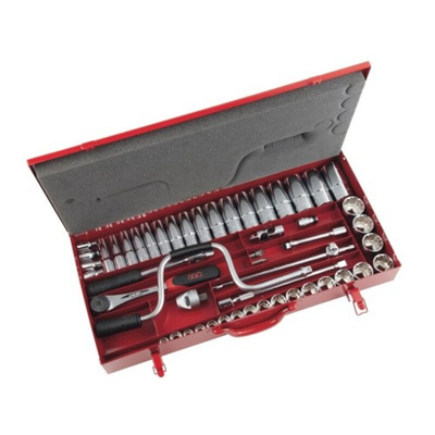 SAM 49-Piece Metric 1/2 in Deep Socket/Standard Socket Set with Ratchet, 12 point