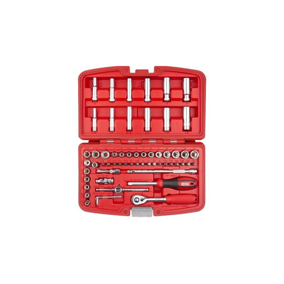 RS PRO 60-Piece 1/4 in Deep Socket/Standard Socket/Bit Set with Ratchet, 6 point; 12 point; Hex Bit; Phillips Bit;