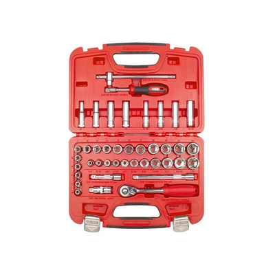 RS PRO 41-Piece Imperial, Metric 3/8 in Deep Socket/Standard Socket Set with Ratchet, 6 point; 12 point