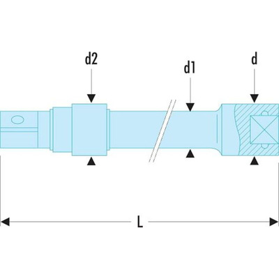 Facom S.217 1/2 in Square Extension, 500 mm Overall