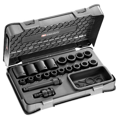 Facom 20-Piece Metric 1/2 in Deep Impact Socket Set , 12 point