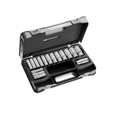 Facom 16-Piece Metric 1/2 in Deep Socket Set , 6 point