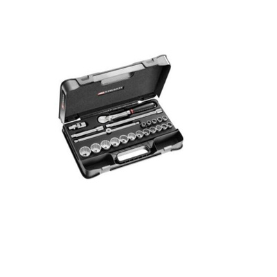 Facom 22-Piece Imperial 1/2 in Standard Socket Set with Ratchet, 12 point