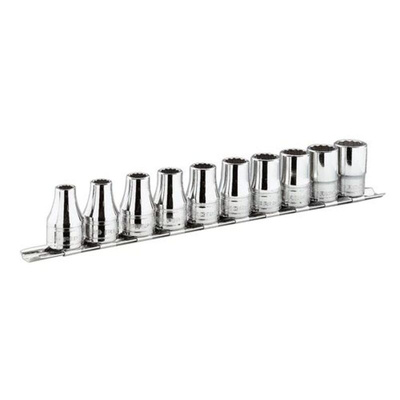 Facom 3/8 in Standard Socket Set, 12 point