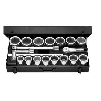 Facom Metric 1 in Standard Socket Set with Ratchet, 6 point