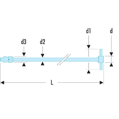 Facom Universal Joint R.229A, Single, 385mm Length