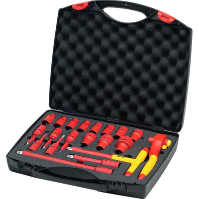 Wiha 21-Piece Metric 1/2 in Standard Socket/Bit Set with Ratchet, 6 point