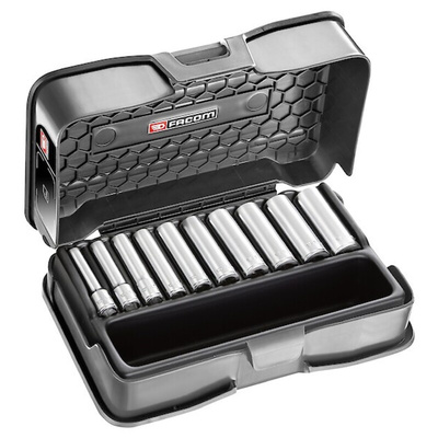 Facom 10-Piece 1/4 in Deep Socket Set