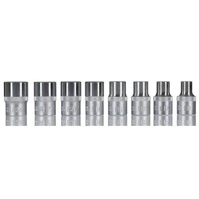 RS PRO 8-Piece 1/2 in Standard Socket Set , e-Torx