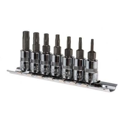 RS PRO 7-Piece 1/4 in Bit Socket Set , Torx Bit