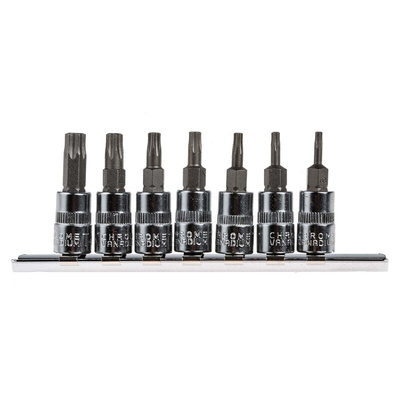 RS PRO 7-Piece 1/4 in Bit Socket Set , Torx Bit