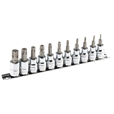 RS PRO 11-Piece 3/8 in Bit Socket Set , Torx Bit